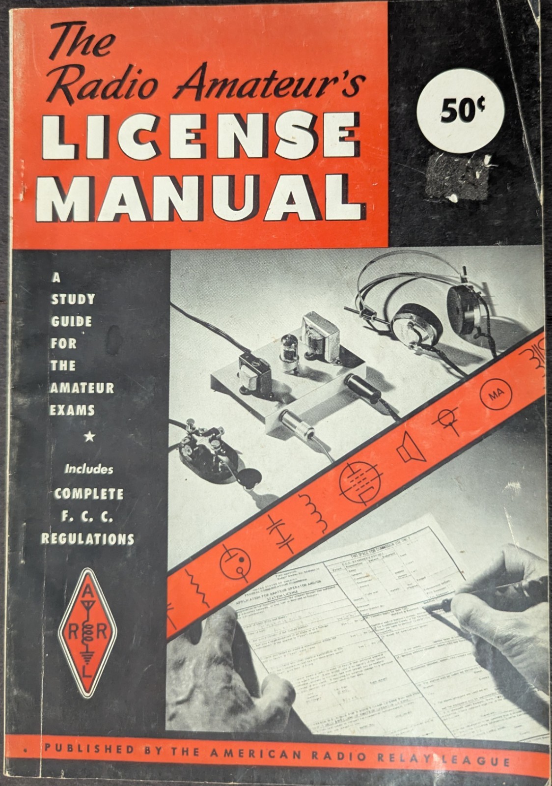 **VINTAGE 1956 THE RADIO AMATEUR\'S LICENSE MANUAL PAPERBACK BOOK**