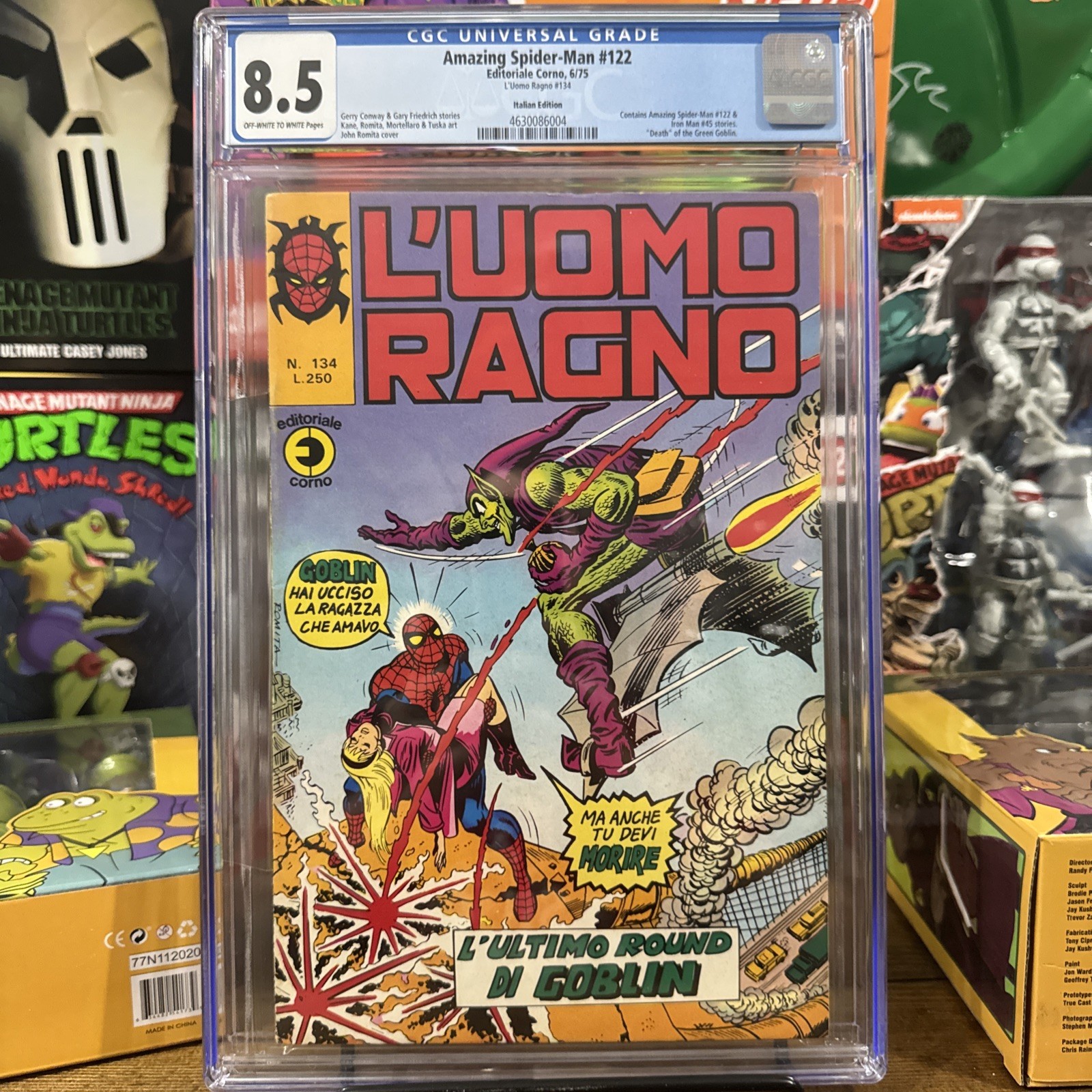 Amazing Spider-Man 122 Italian Ed. Cgc 8.5 L’Uomo Ragno 134 Green Goblin 1975