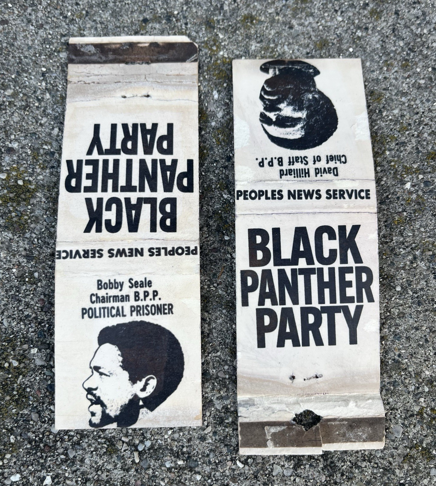 Vtg Black Panther Party Bobby Seale David Hilliard News Service Matchbook Covers