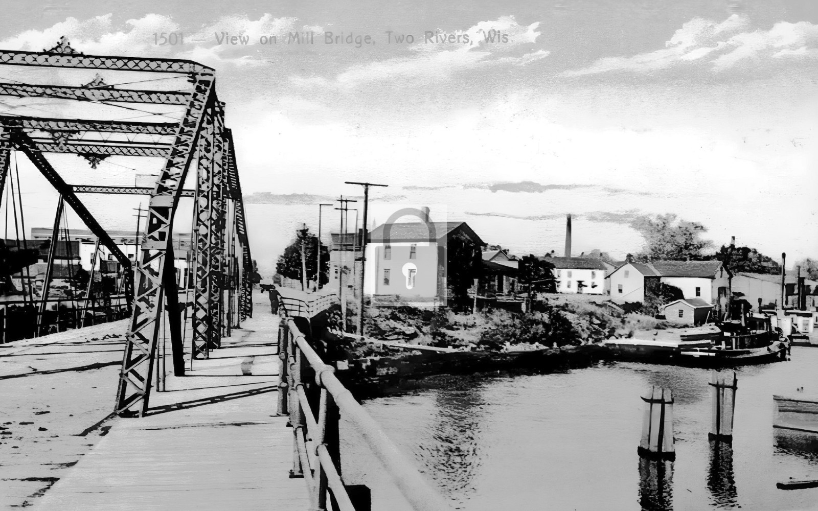 Mill Bridge Two Rivers Wisconsin WI - Reprint