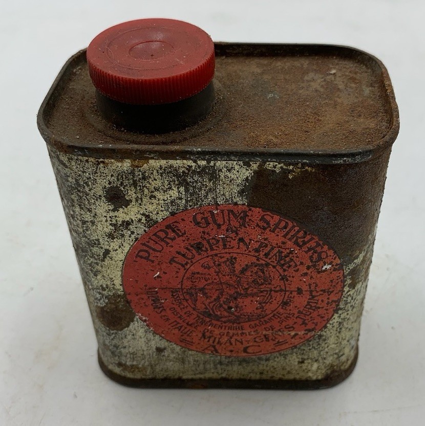 Pure Gum Spirits Of Turpentine Tin Box Made In Italy Empty Genes