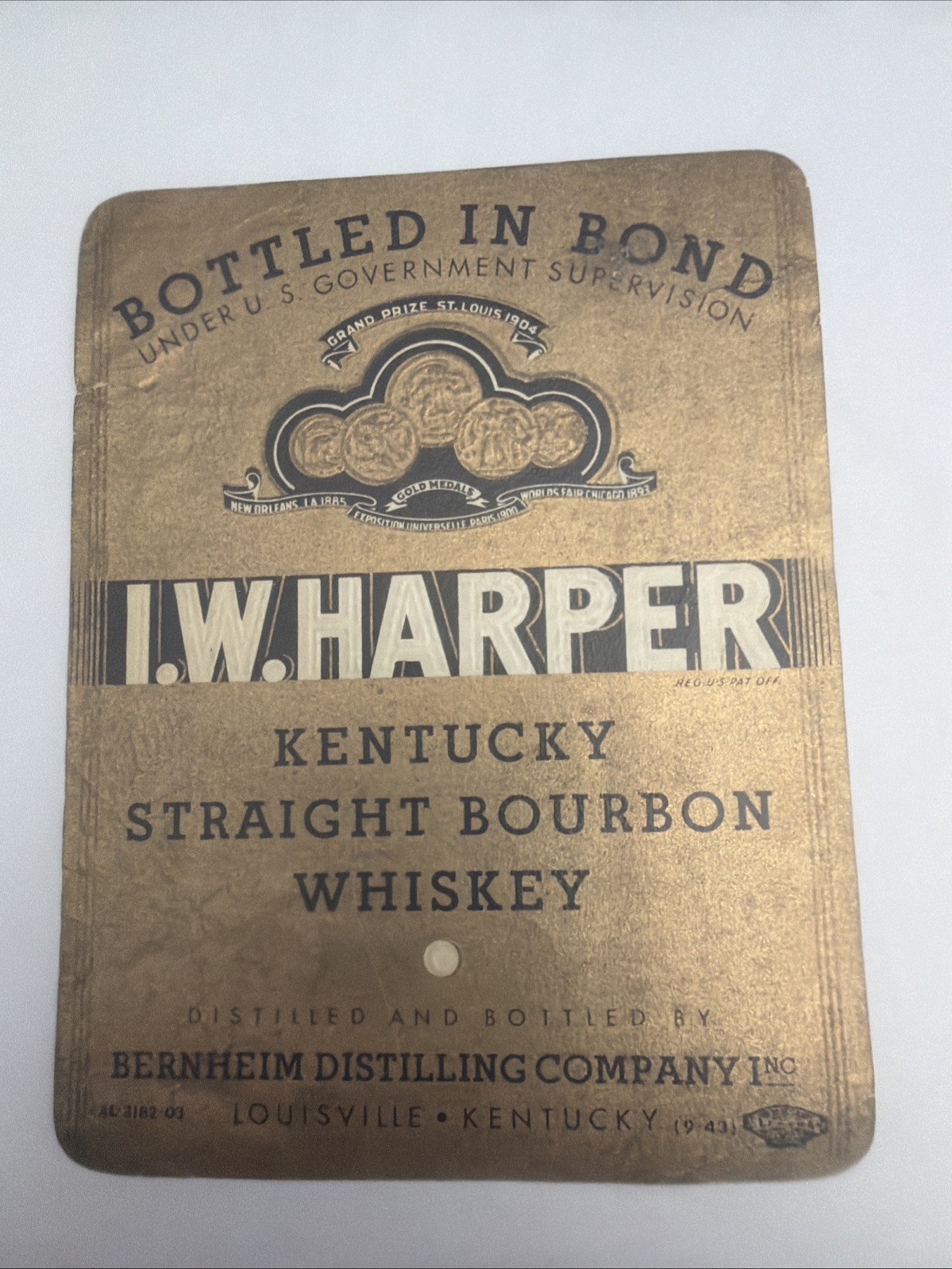 1942 1948 I. W. HARPER Kentucky Bourbon Whiskey LABELs