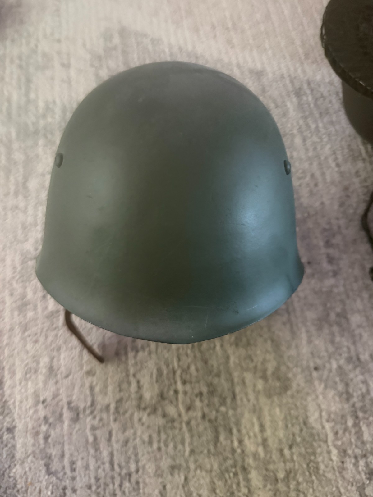 Bulgarian M36 Steel Combat Helmet Leather Liner Cold War WWII Era Military