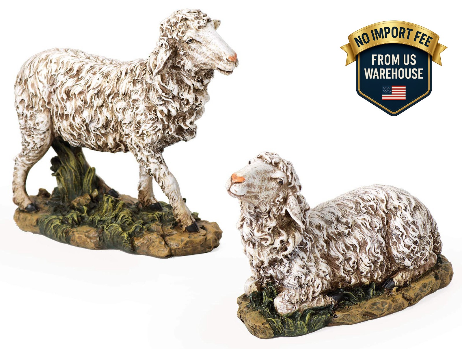 Joseph's Studio By Roman 2-Piece Lamb Figure Set, 27