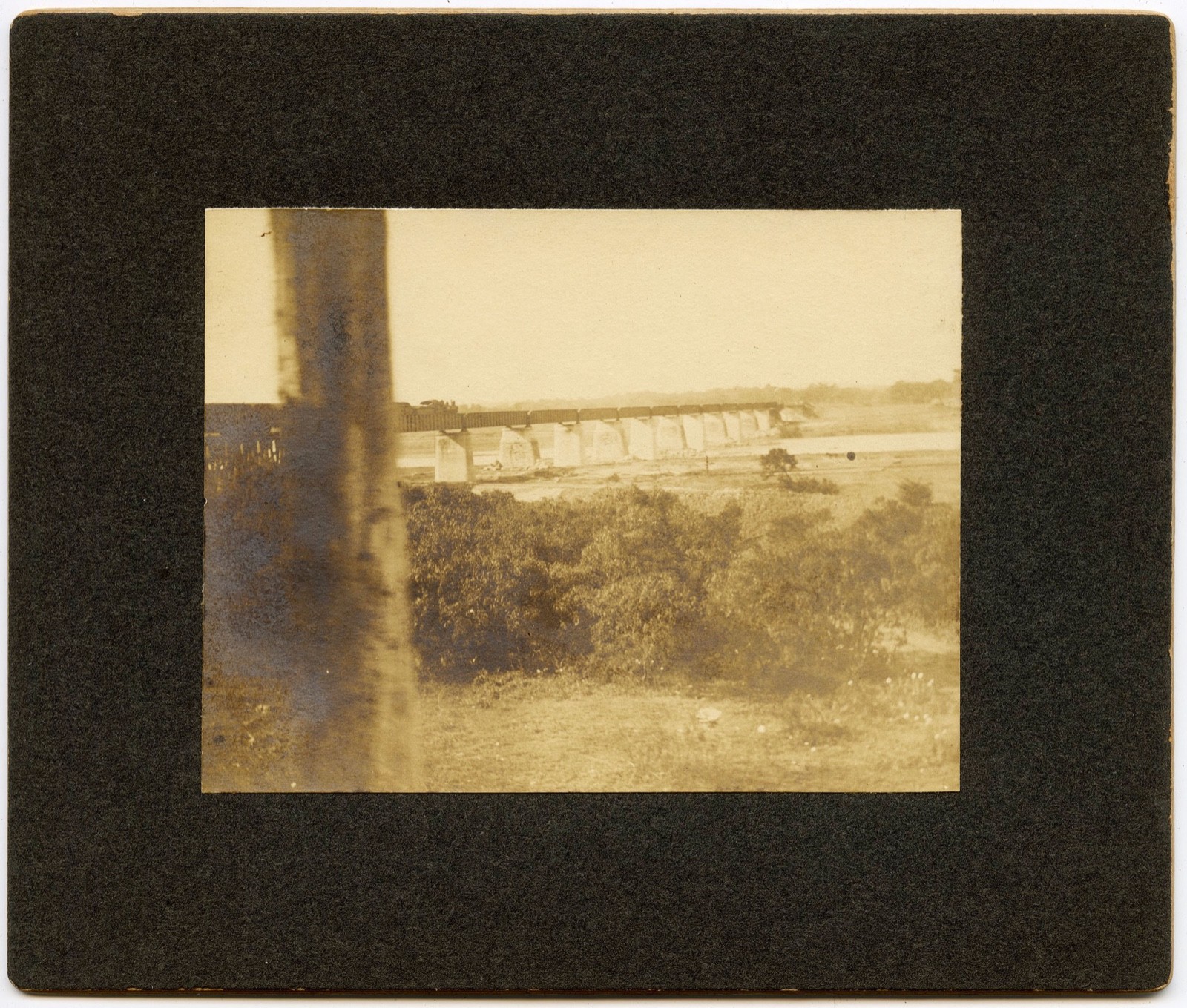 BRIDGE OVER COLORADO RIVER, BY WEICHSER, AUSTIN, TEXAS 1906 MOUNTED PHOTO