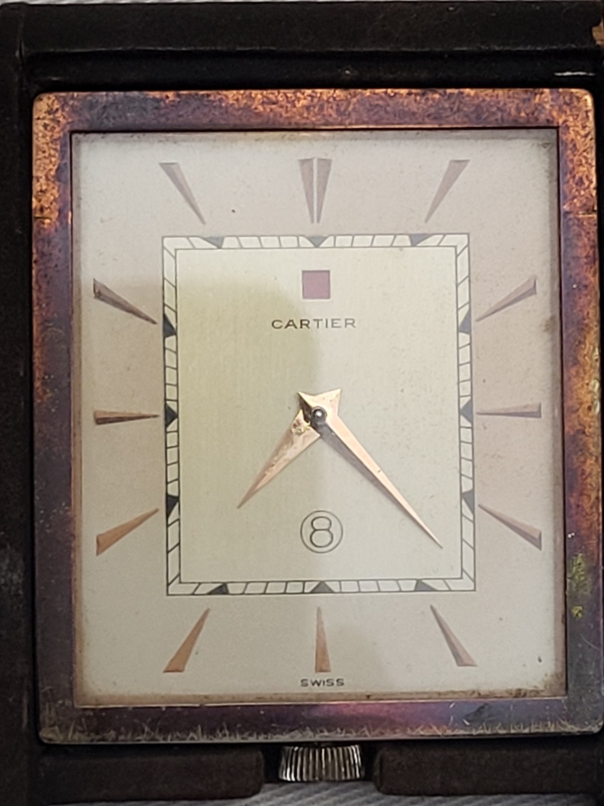 Cartier 8-Day Travel ClockSigned European Watch & Clock Co.