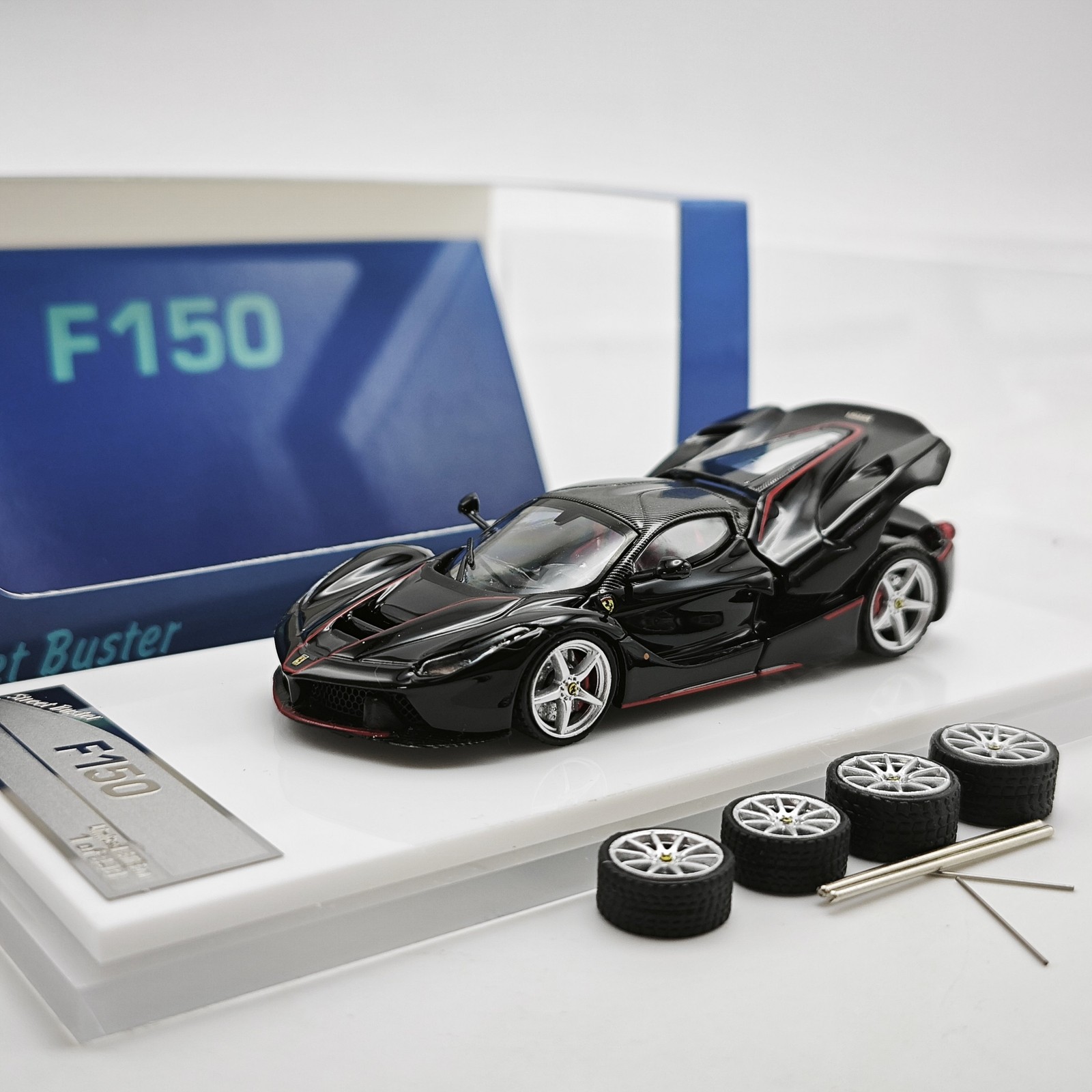 F150 1/64 Black Diecast Model Open Engine Hood Detailed Supercar Gift