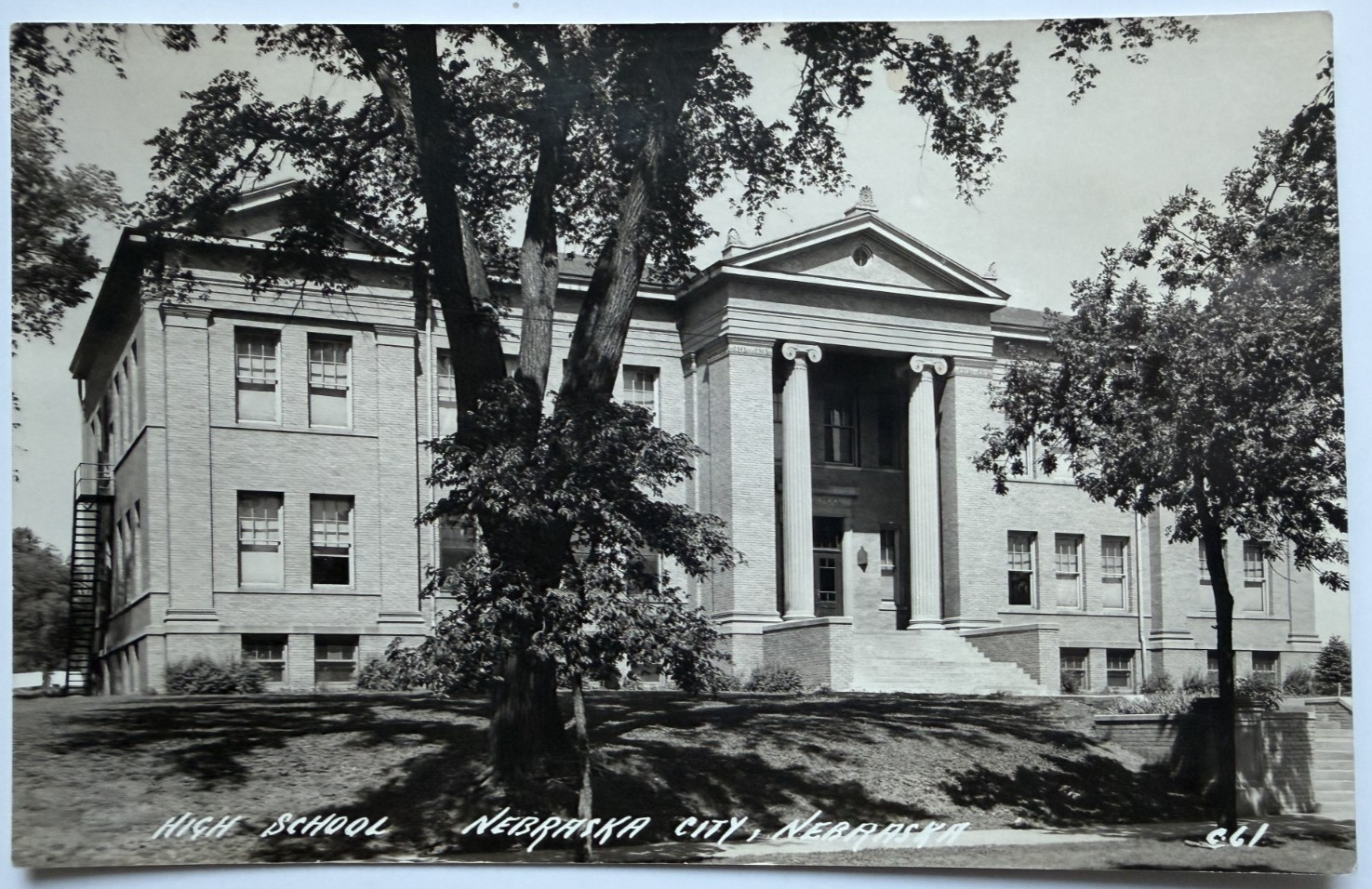 c1930s RPPC High School Nebraska City Nebraska LL Cook Postcard Photo