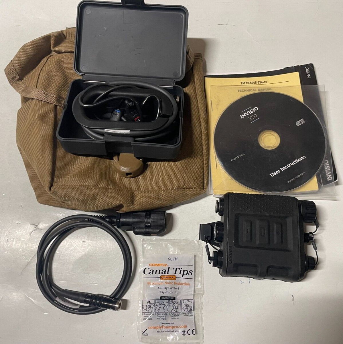 Invisio X50 TEA Dual COMMS Kit Digital Bone Conduction In-Ear X5 Headset - NO CD