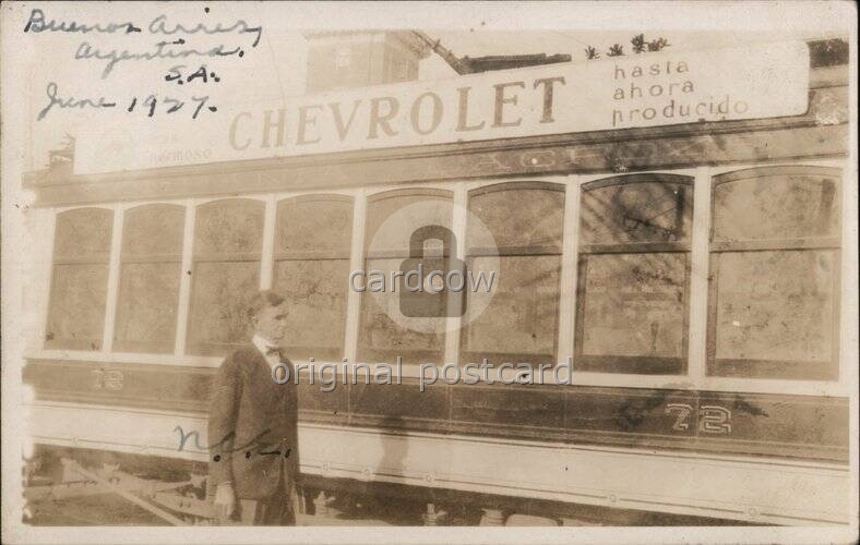 Buenos Aries, Argentina Chevrolet 1927 New Orleaas, LA Original Vintage RPPC