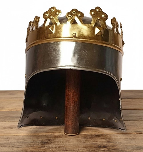 Medieval King Arthur Helmet : Richard Lion heart Crown Helmet