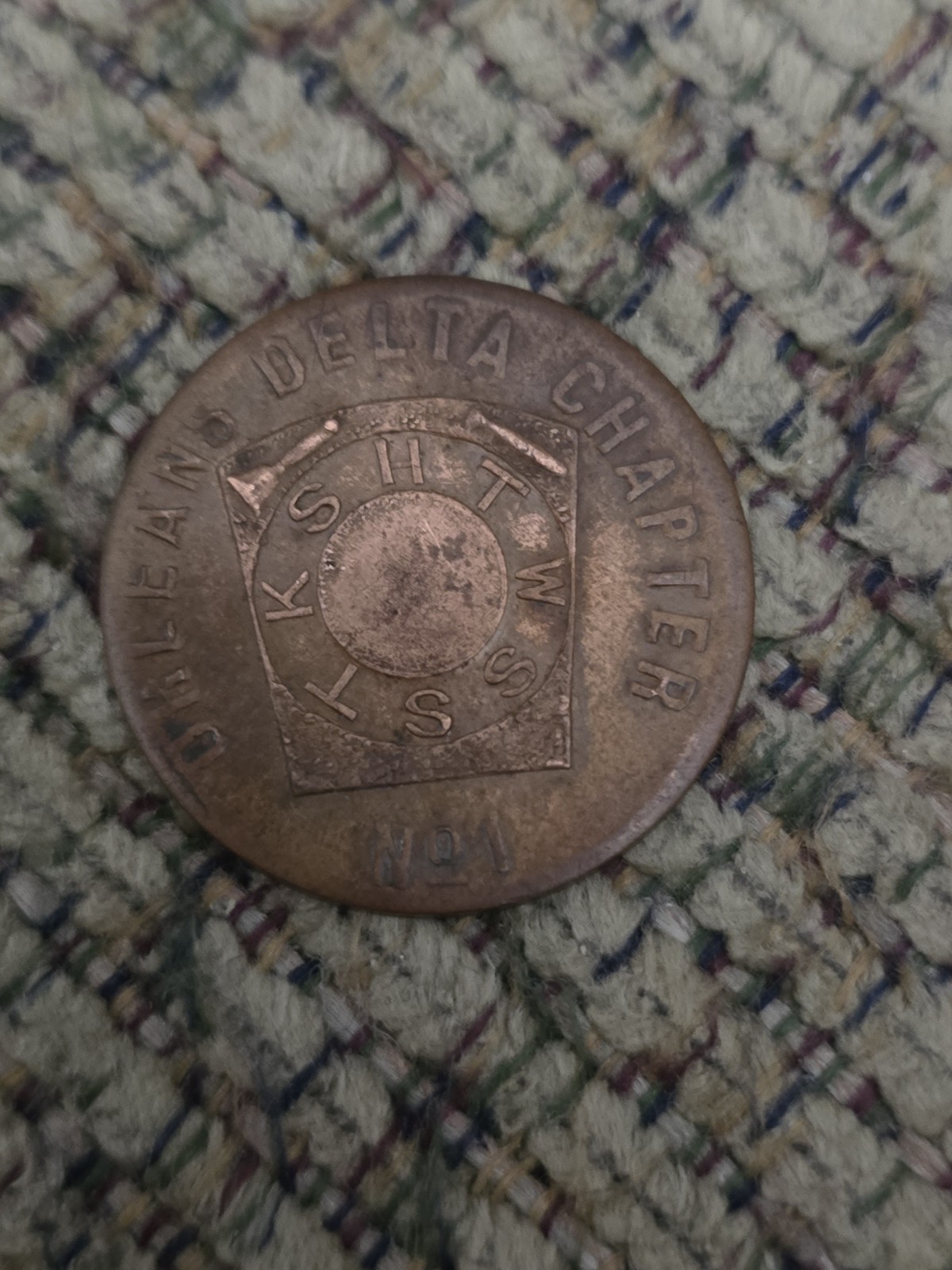 ANTIQUE NEW ORLEANS MASONIC PENNIES - DELTA CHAPTER #1 & BABYLON CHAPTER #66