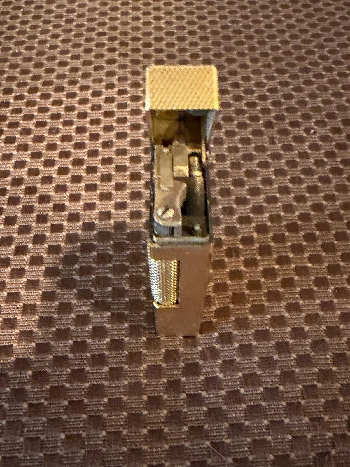 Vtg Dunhill Rollagas 24 kt Gold Plated Barley Pattern Pocket Lighter Swiss Made