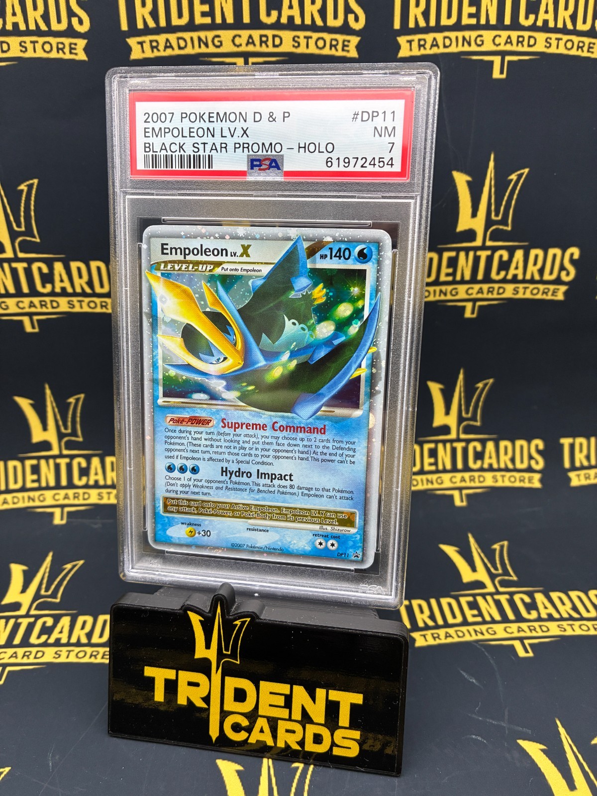 2007 POKEMON DIAMOND & PEARL BLACK STAR PROMO #DP11 EMPOLEON LV.X - HOLO PSA 7