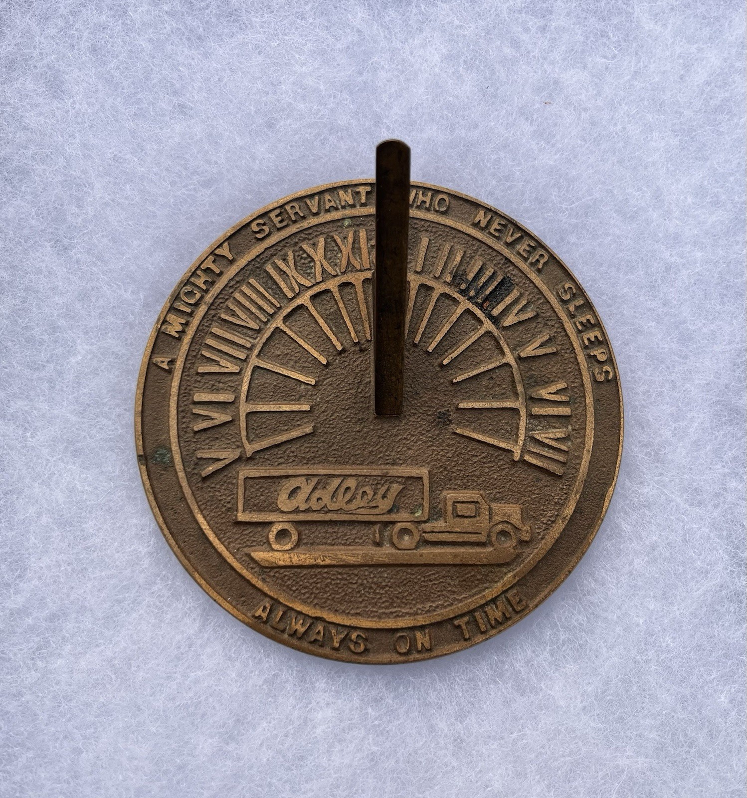 Vintage 1950s Adley Trucking Brass Rain Dial Paperweight New Haven Ct