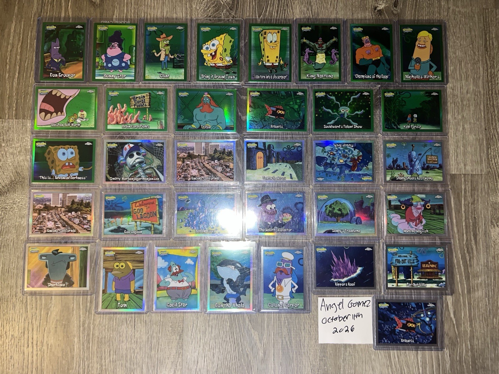 2025 Topps Chrome SpongeBob Green Kelp Refractor/Refractor Lot 34 Cards Total
