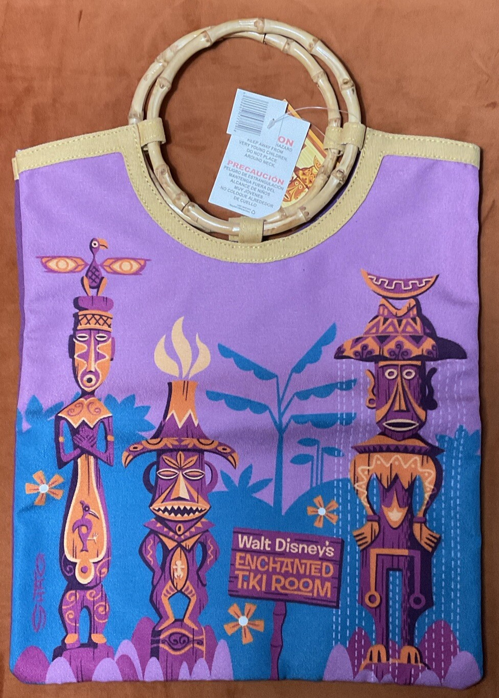 NOS Disney Parks Shag Tiki Handbag Purple NICE