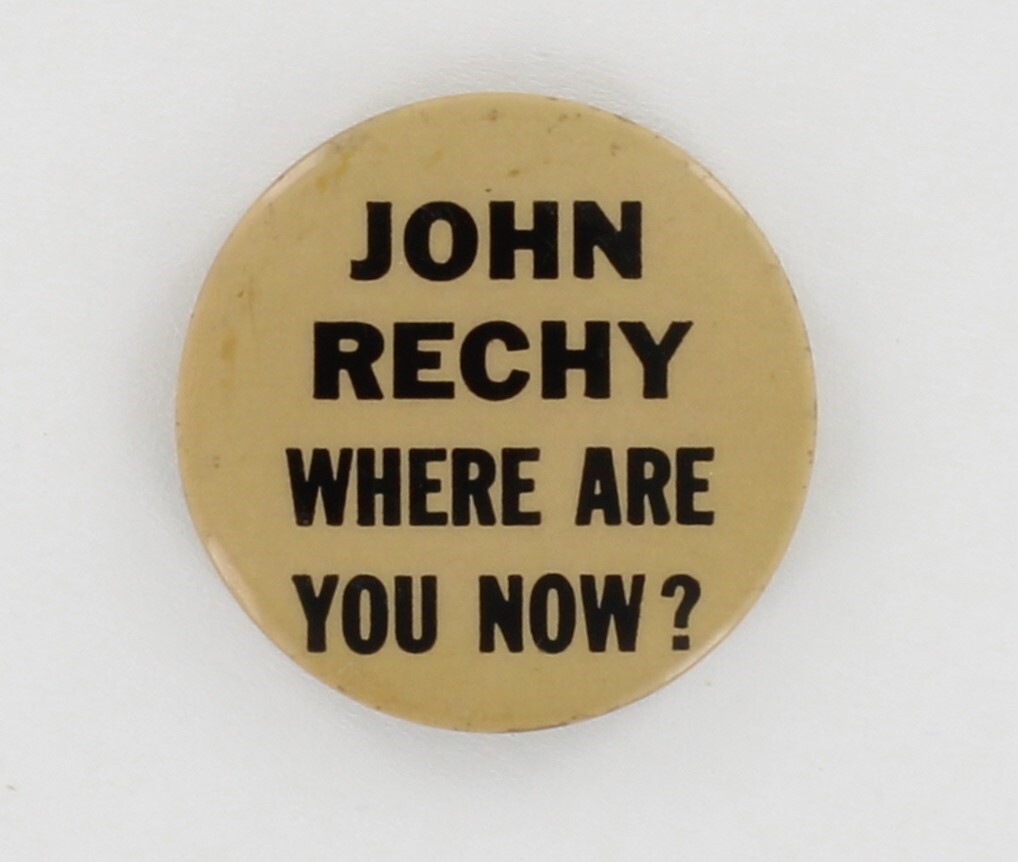 John Rechy, Where are You Now? 1965 Gay Chicano Author Button Hustling P1772