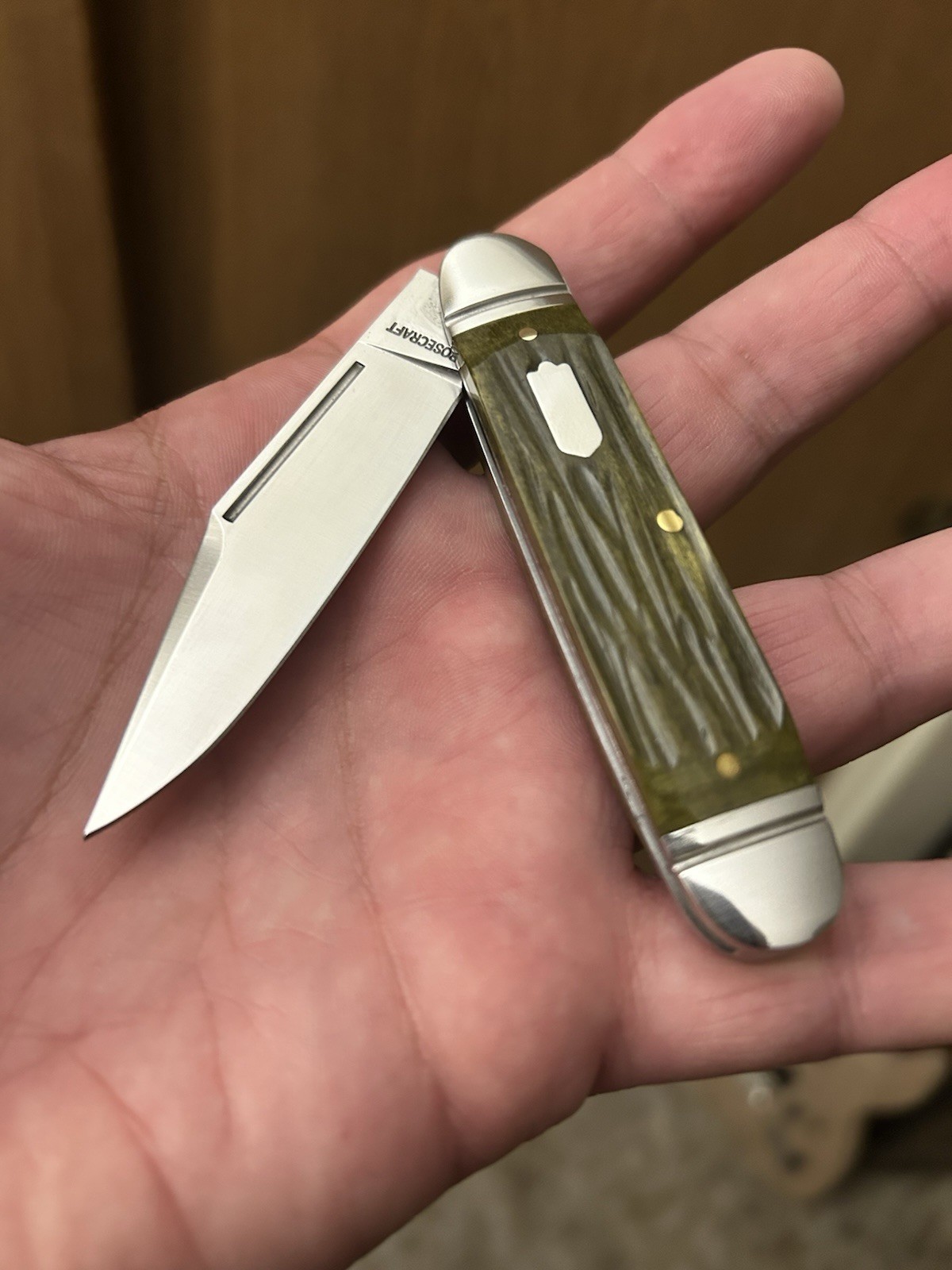 Rosecraft Blades Green Birchfield Camp Jack Slipjoint Pocket Knife New