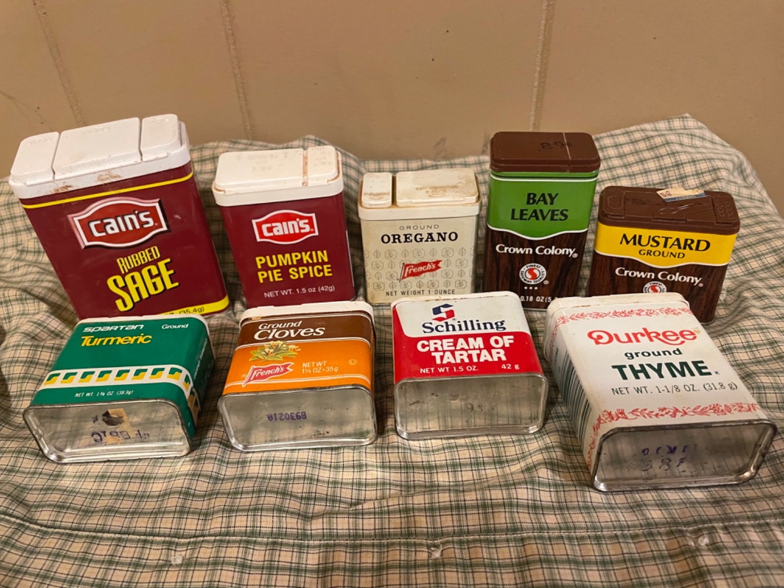 Vintage Spice Tin Retro Kitchen Decor Cain’s, Durkee Lot