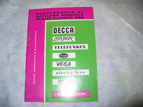 1965 DECCA TELEFUNKEN GENERAL CLASSICAL MUSIC CATALOGUE