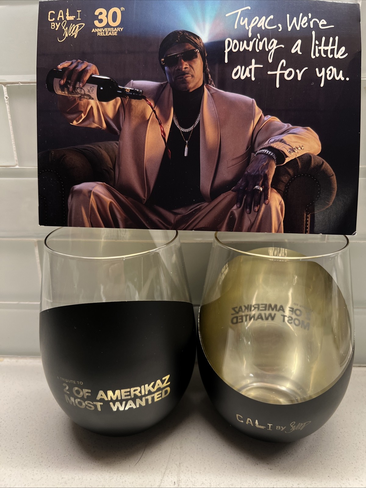 Snoop Dog Cali By Snoop Special Edition Wine Glasses - Tupac