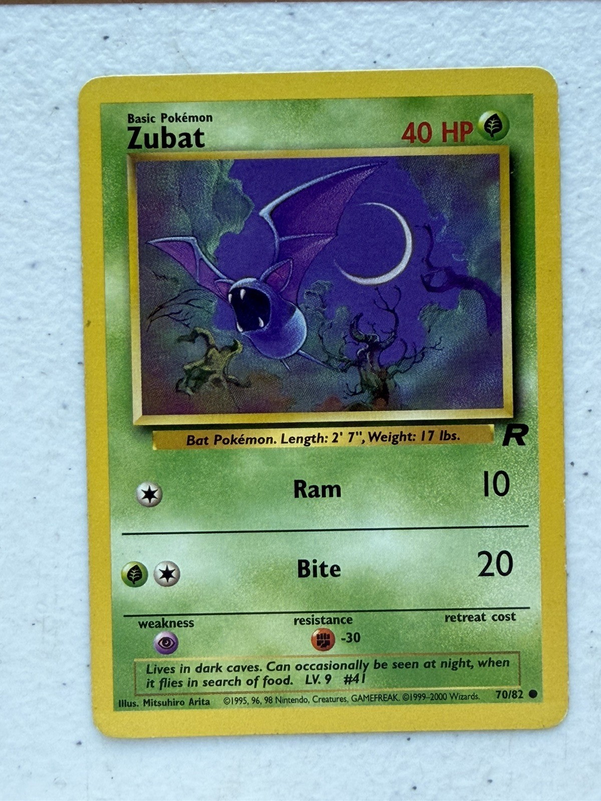 Wizards Team Rocket Zubat 70/82 Regular Common English 1999 40 HP Basic