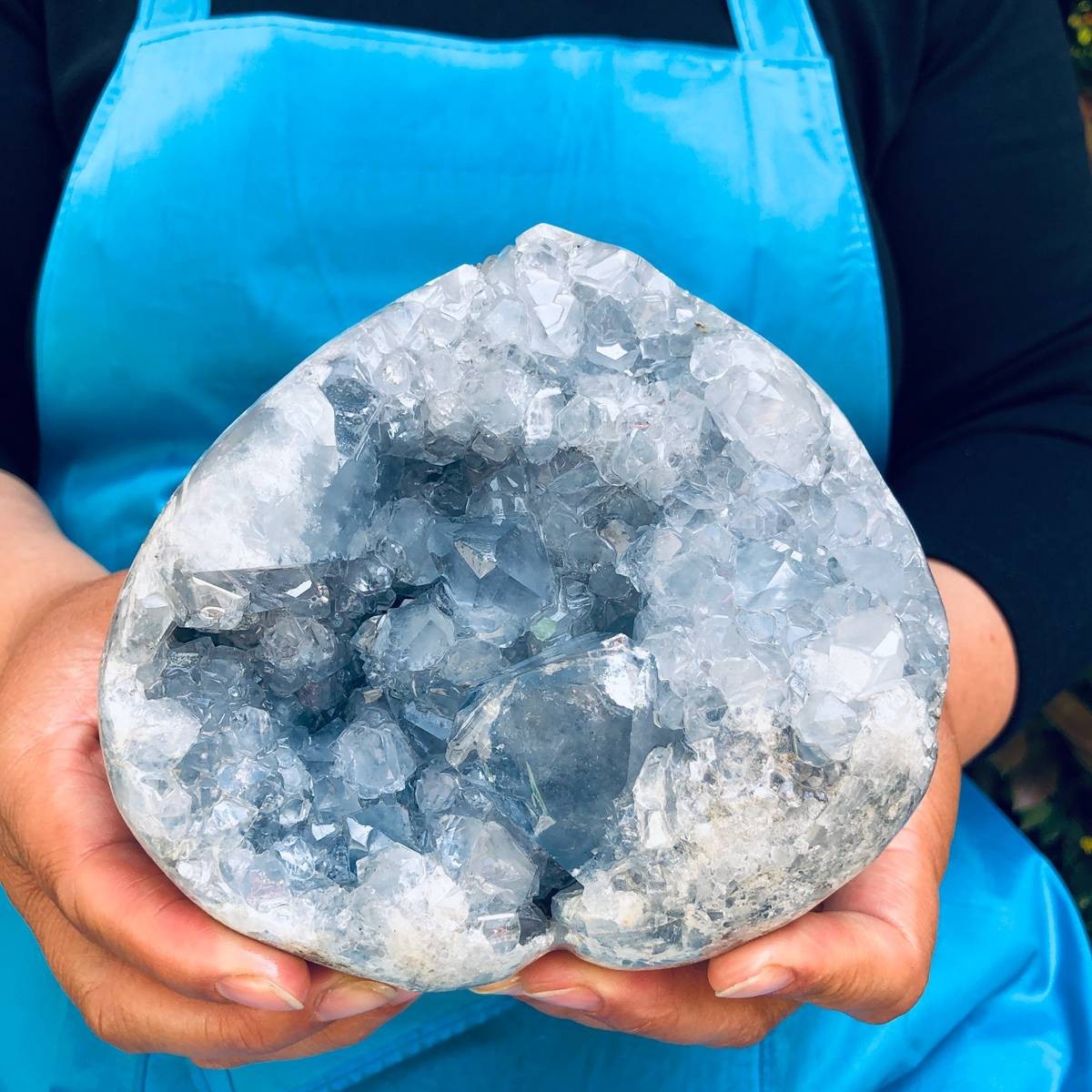 3.54 LB Large Natural Celestite Geode Crystal Cluster Healing Specimen 4514