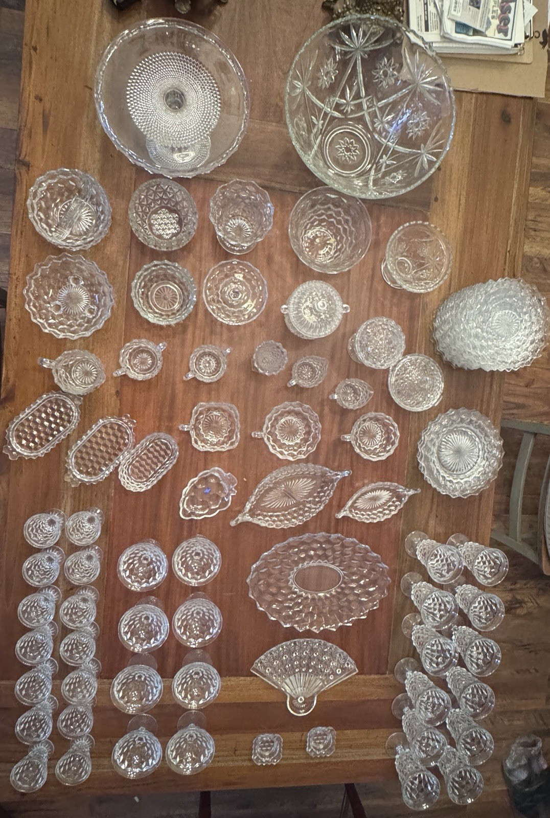 Vintage Fostoria Crystal 🌹100.00$ set 76 pcs Punch Bowl, Goblets & Plates