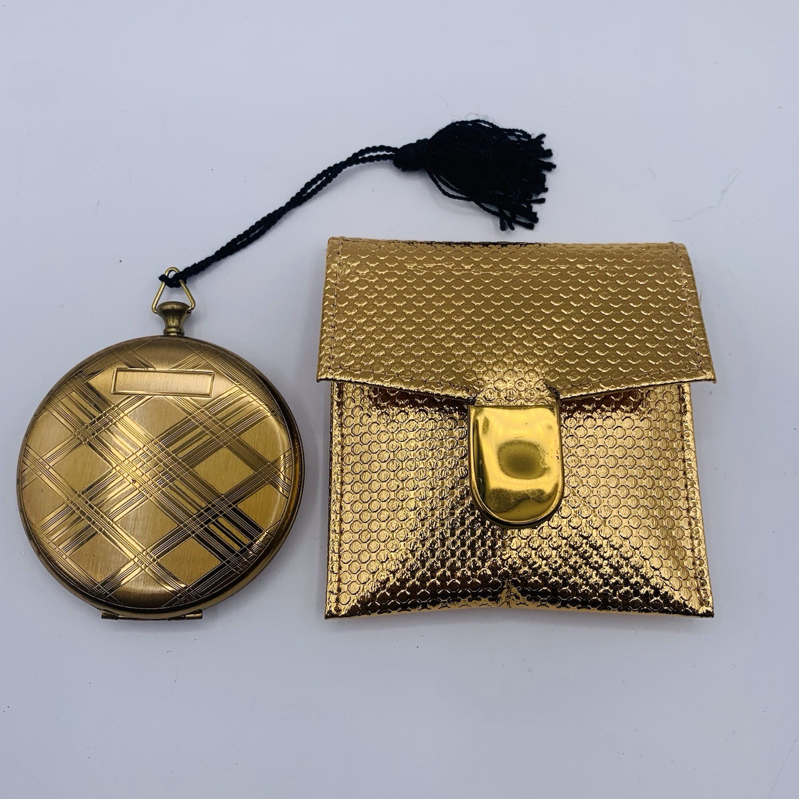 Vintage ZELL FIFTH AVENUE Pocket Watch-style Ladies Powder Compact