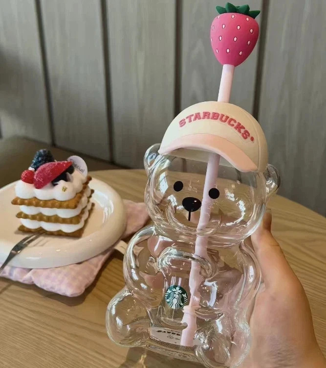 2026 Starbucks Bearista Bear Cup Strawberry Topper Baseball Cap
