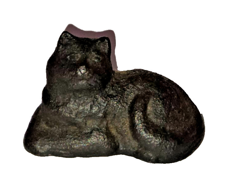 Vtg Cast Iron Laying BLACK CAT Desk Paperweight Figurine Hubley Style Halloween