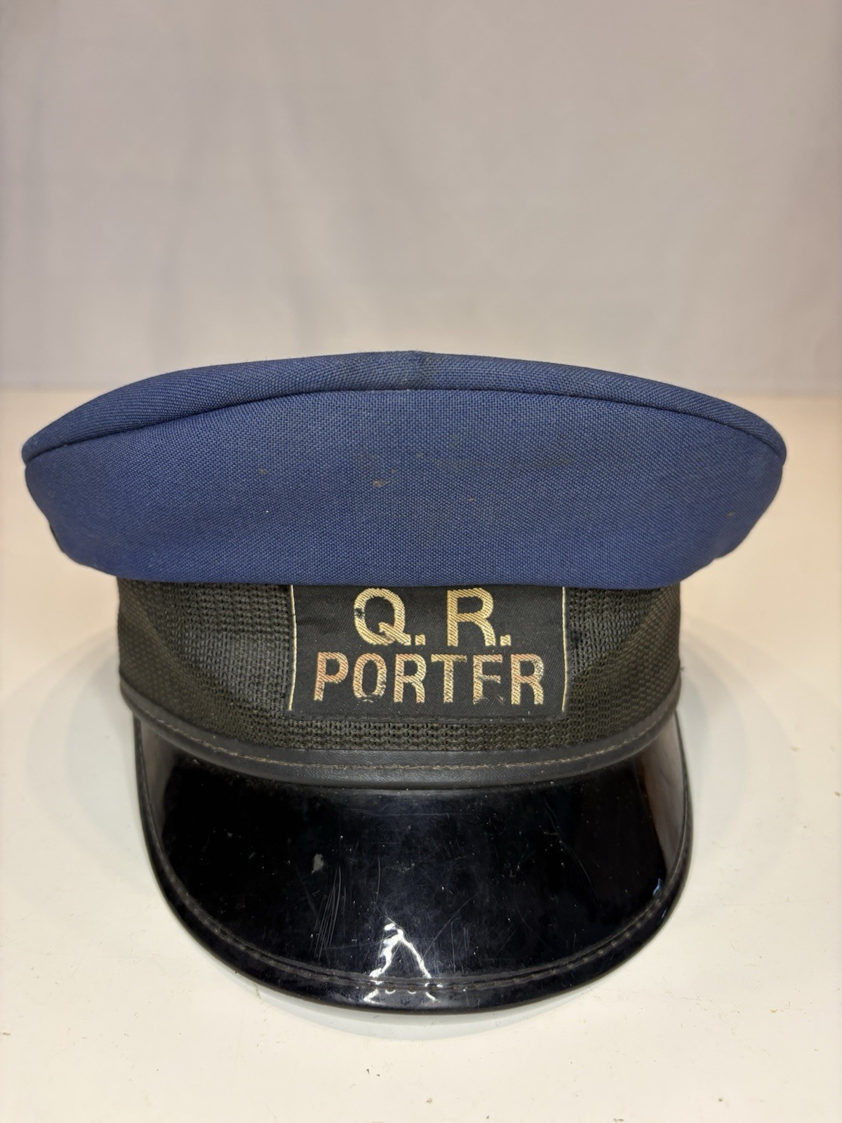 VINTAGE QLD RAILWAY PORTER NAVY BLUE HAT CAP BRISBANE MADE QR RAILWAY UNIFORM