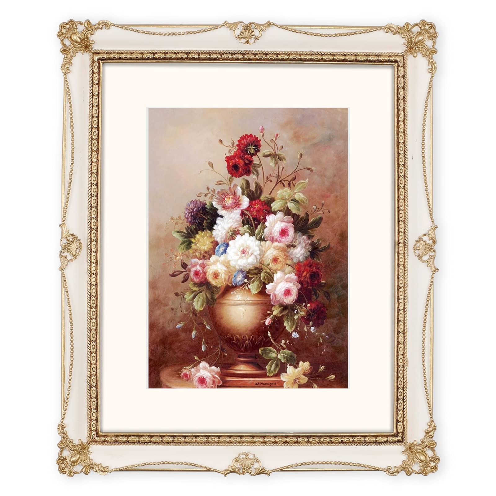 iAmoy White Picture Frames 8x10 Mat 5x7 Vintage Wall Tabletop Photo Frame French iAmoy White Picture Frames 8x10 Mat 5x7 Vintage Wall Tabletop Photo Frame French