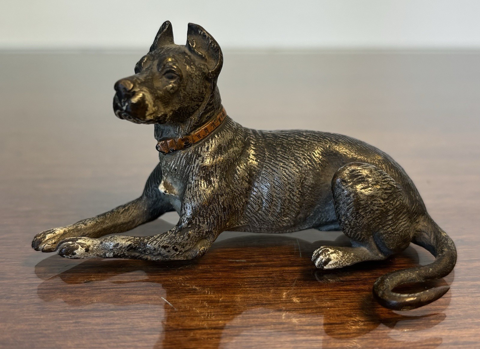 Miniature Antique Vienna Bronze Great Dane Dog Cold-painted