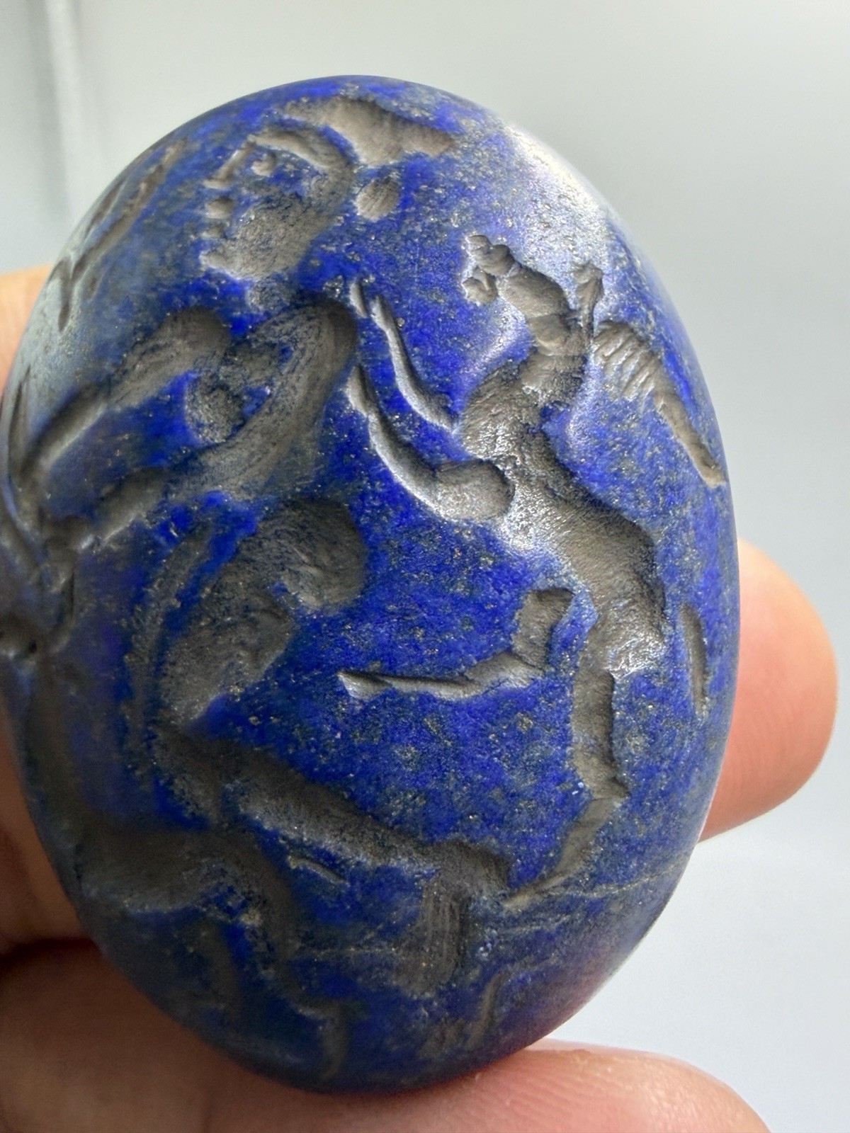 Lapis Lazuli Antique Seal Stone Ancient Rare Intaglio Stamp
