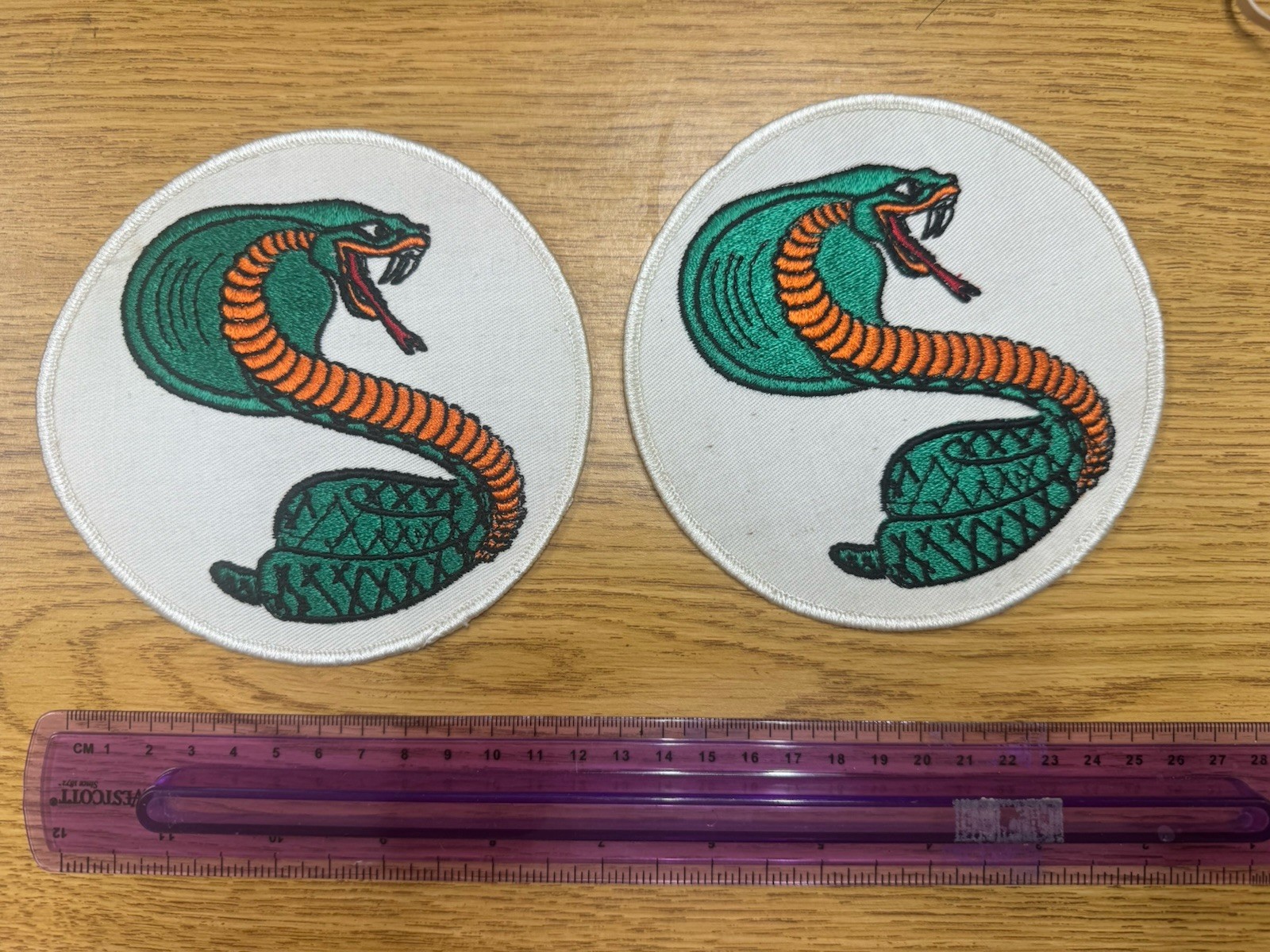 Vintage 1970s Coiled Cobra Patch Lot  5