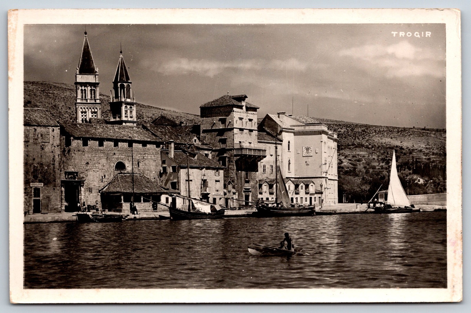 c1937 Trogir Croatia Real Photo Postcard
