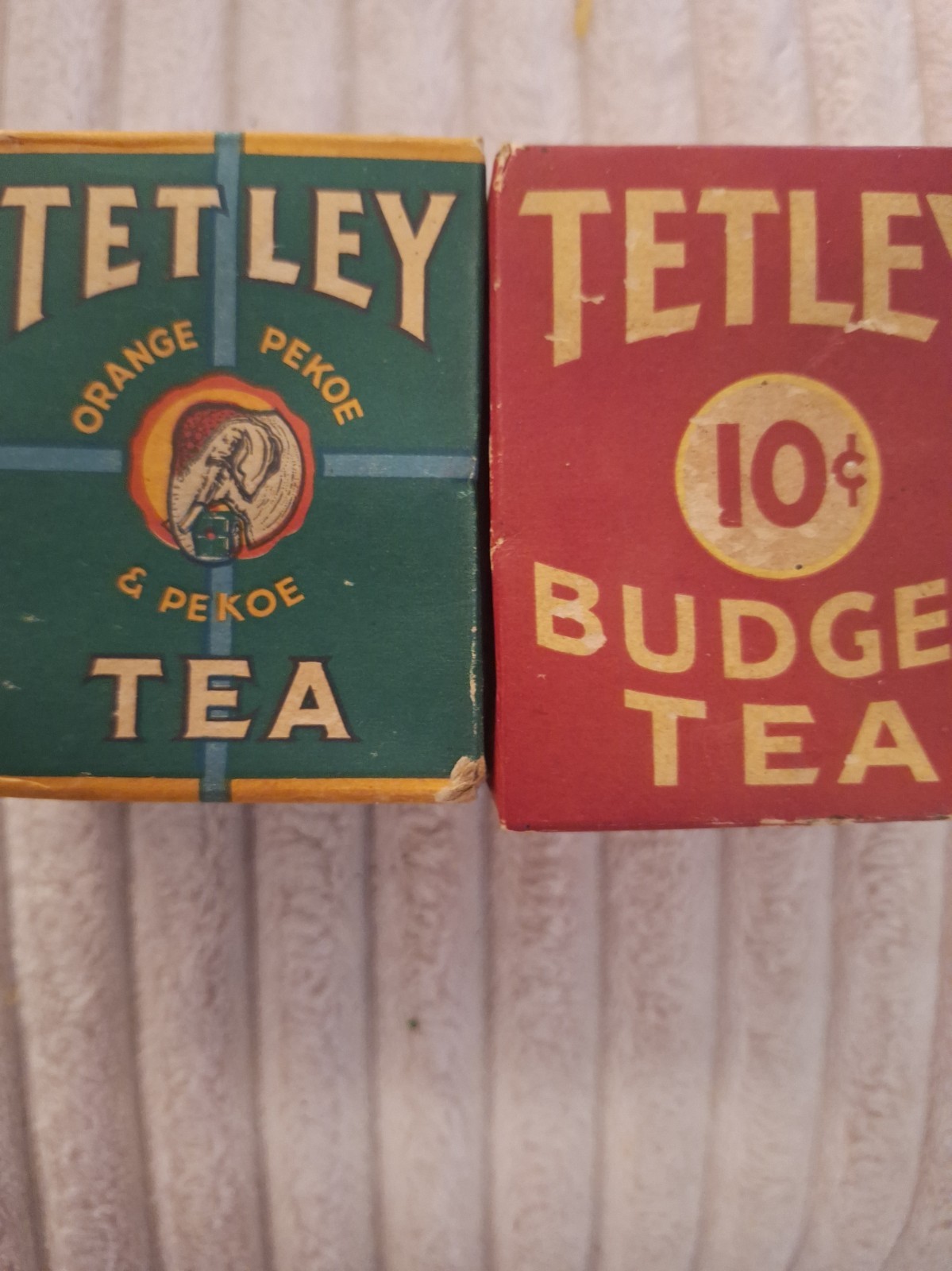 Vintage 2 Unopened Boxes Tetley Tea Orange Pekoe & Regular Unopened Tea Included