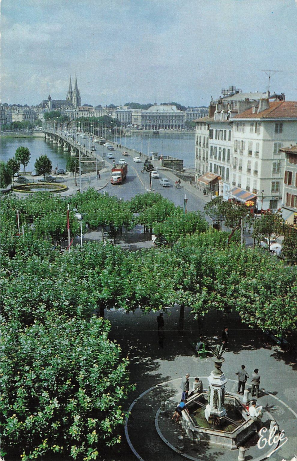 Bayonne France Pont Saint-Esprit Bridge Vintage Color Postcard c1960s