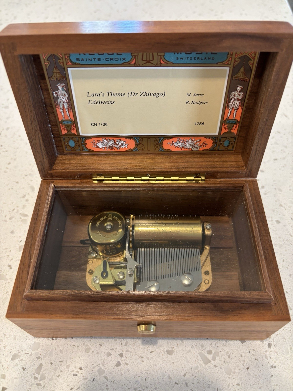 Vintage Reuge MCM Sainte Croix Music Box Made In Switerland Lara'sTheme 1/36 EUC