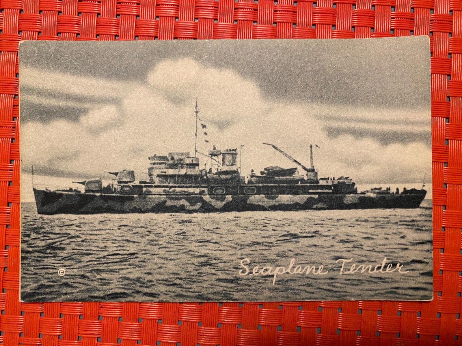 Vintage Postcard Seaplane Tender USS Curtiss 1940