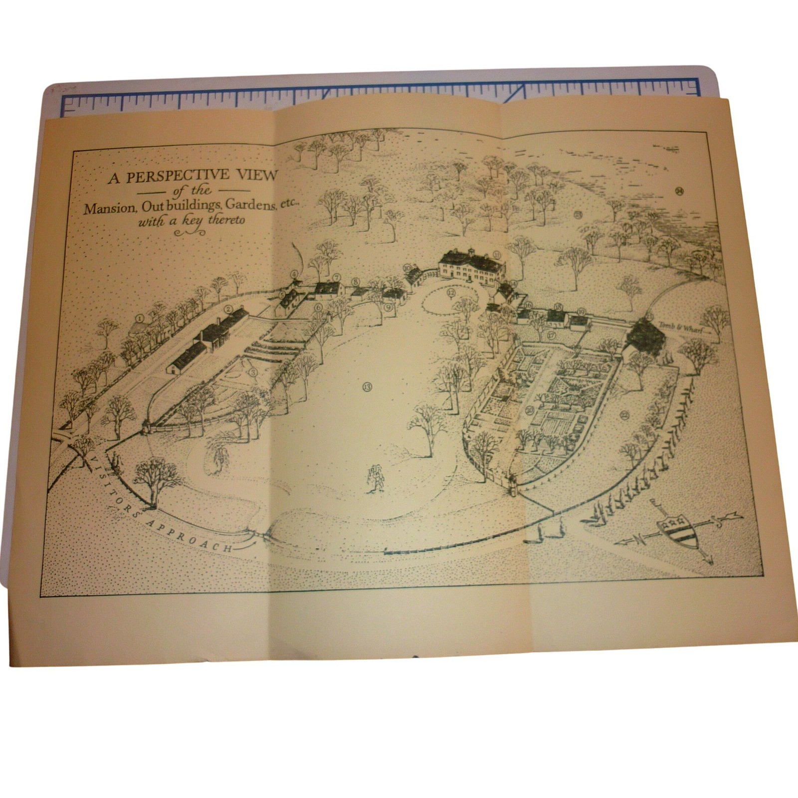 Vintage 1953 Mount Vernon Virginia Brochure Map George Washington Estate MVLA