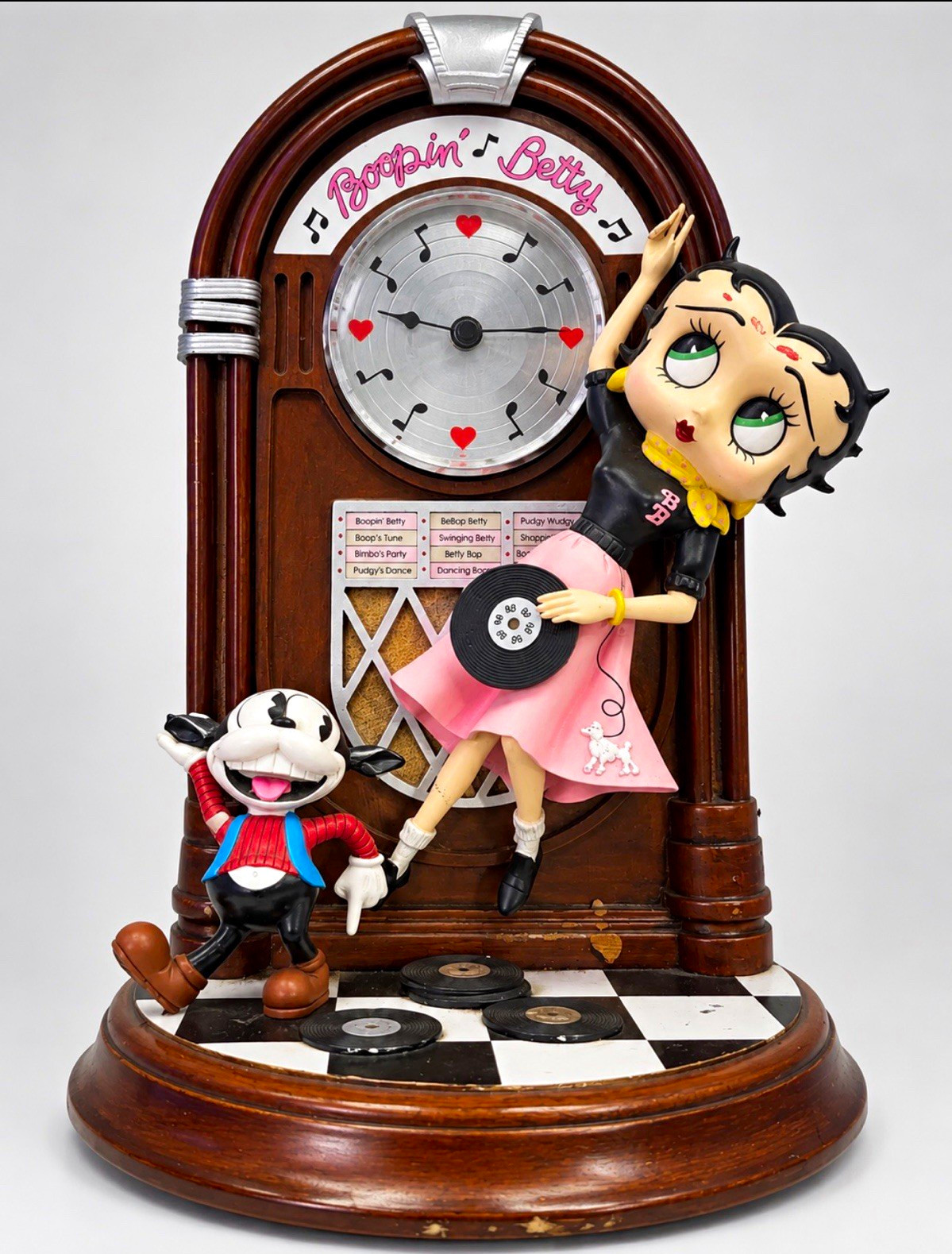 The Danbury Mint Jukebox Betty Clock Betty Boop Quartz Analog Desk Clock