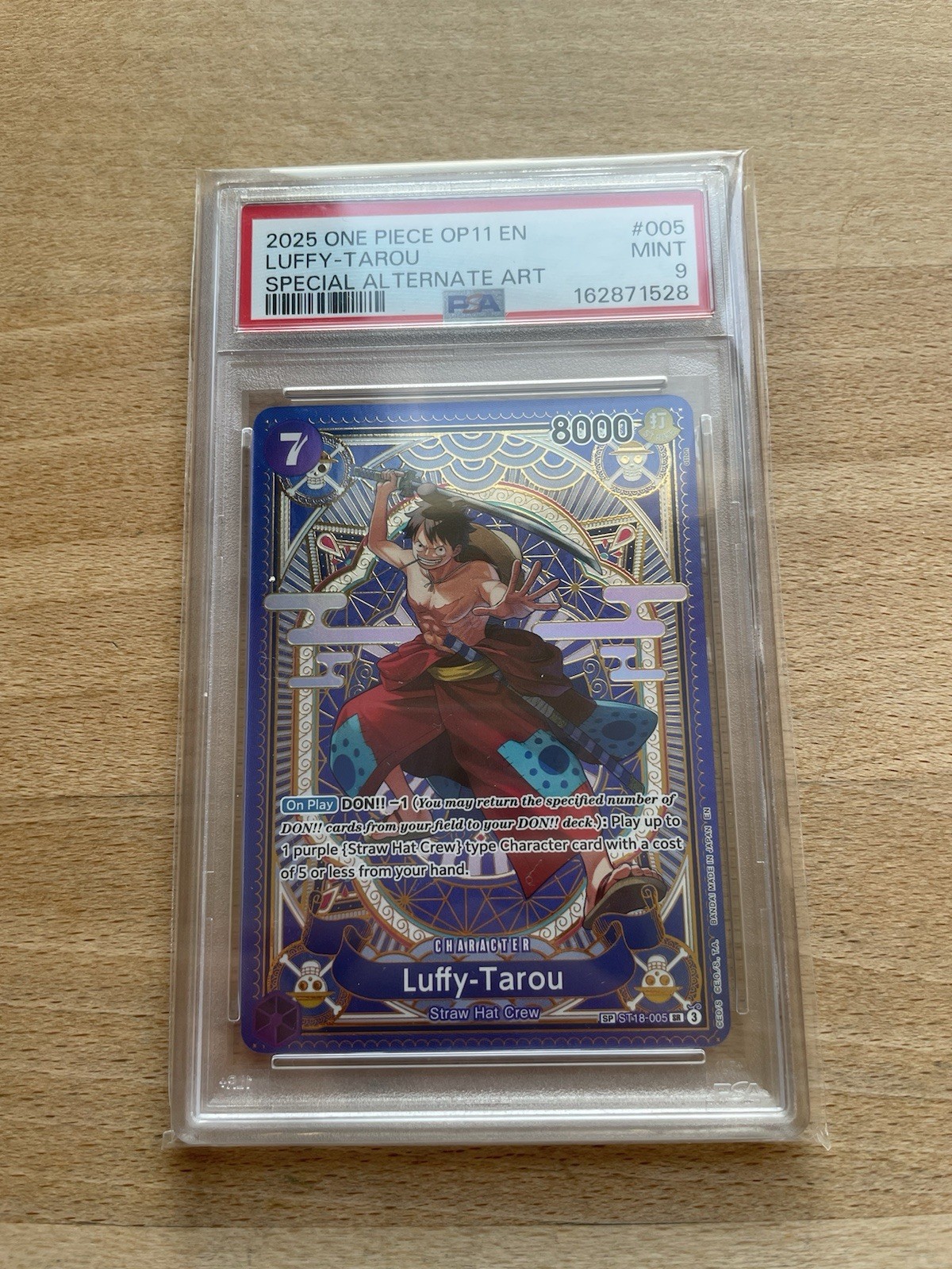 PSA 9 MINT - Luffy Tarou #005 One Piece OP11 EN Special Alt Art, Graded