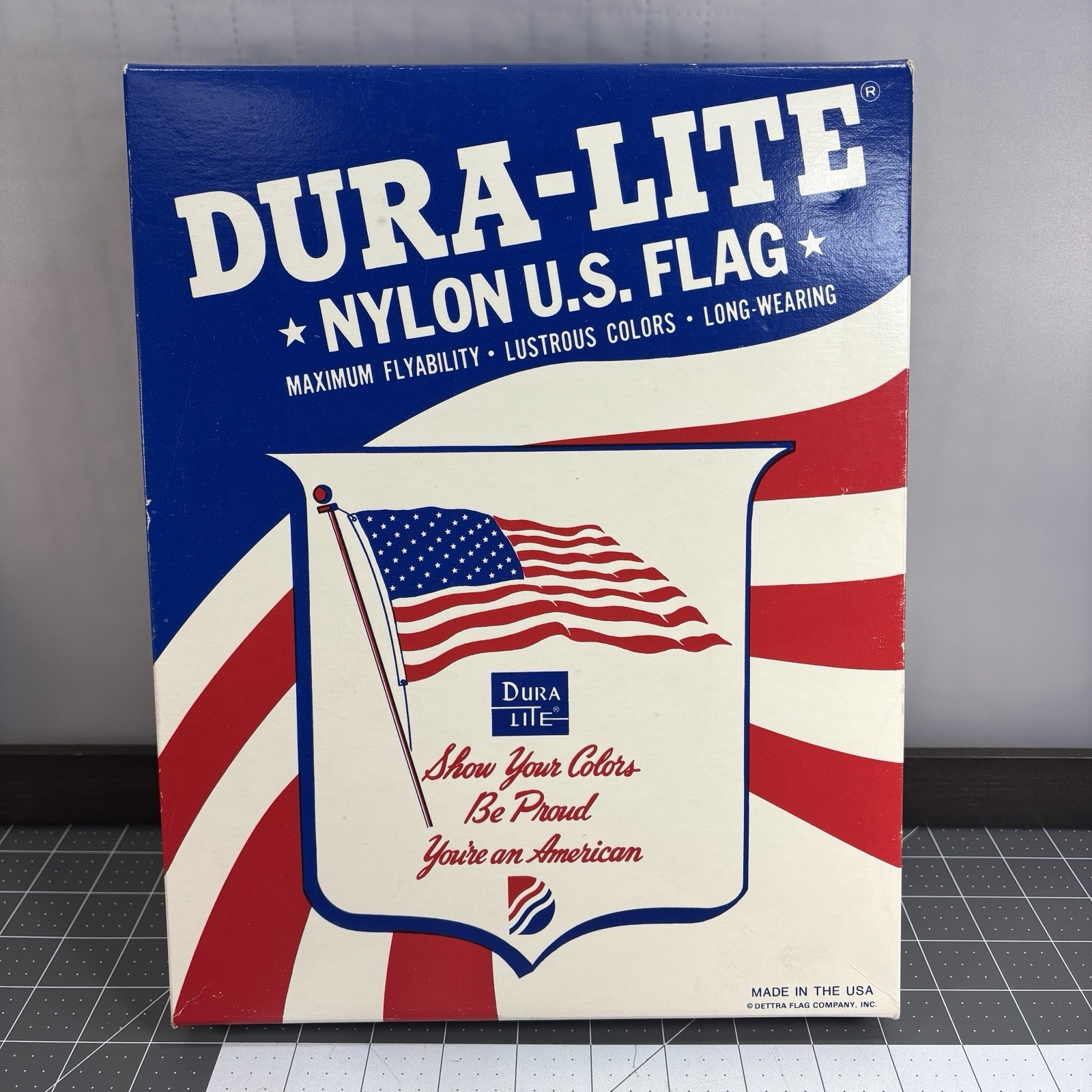 Vtg 1972 US Senate Flown Flag Sen Joe Biden Box Dura-Lite Nylon 3x5’ Dettra