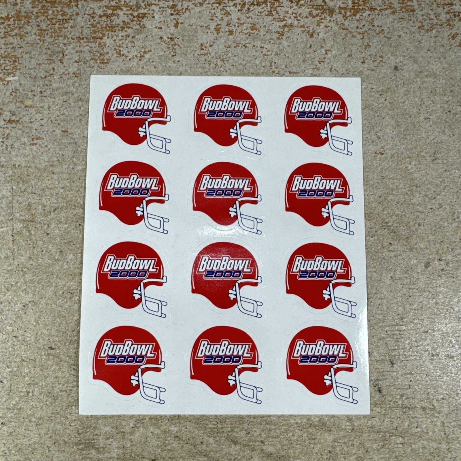BUDWEISER Vintage 2000 Bud Bowl STICKER decal craft beer brewing Football Helmet