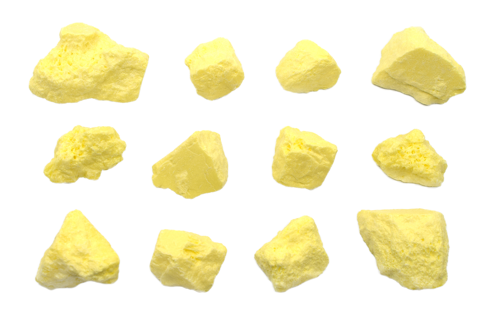 12PK Raw Sulfur Rock Specimens, 1