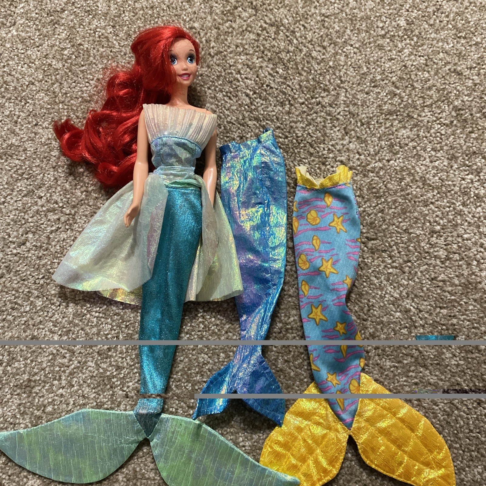 Vintage 1990s Disney Mattel Ariel collectible Doll 3 mermaid tail 