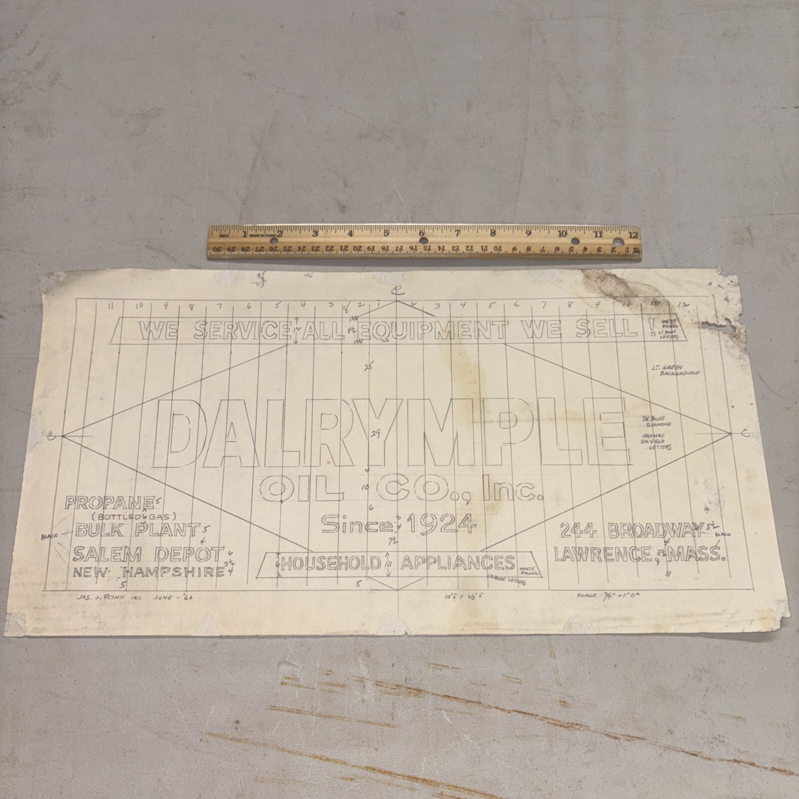 Vintage 1960 Billboard Ad Sample: Dalrymple Oil & Propane Lawrence Massachusetts